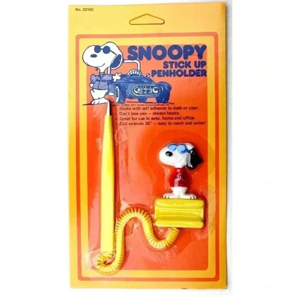 Snoopy Other - Sealed Snoopy Stick-Up Penholder Joe Cool Shades Blue Glasses Stationary NOS